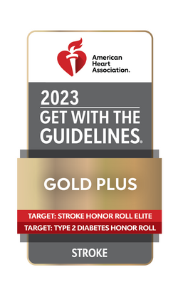 American Heart Association/American Stroke Association’s 2023 Get With the Guidelines® Gold Plus with Target: Stroke Honor Roll Elite and Target: Type 2 Diabetes Honor Roll